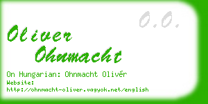 oliver ohnmacht business card